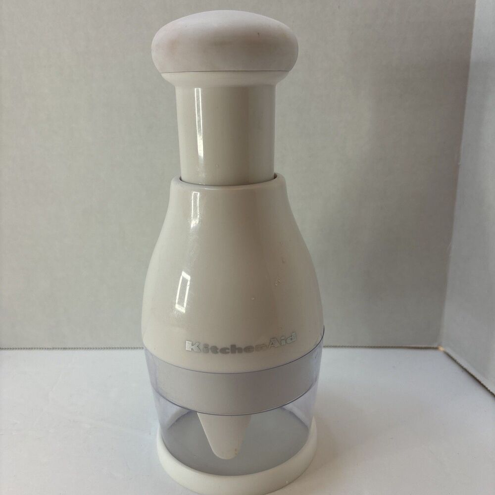 KitchenAid White Manual Hand Food Chopper with Rubber Handle